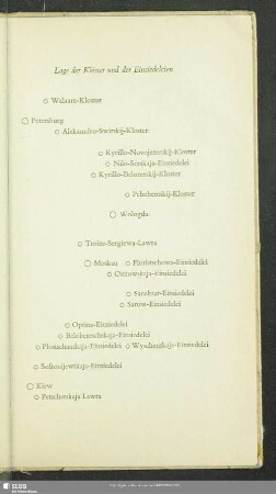 Lage der Klöster und Einsiedeleien
