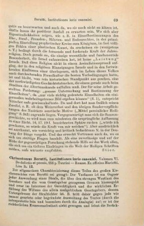 69-70 [Rezension] Berutti, Christophorus M., Institutiones iuris canonici
