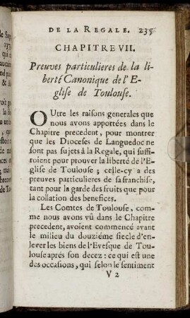 Chapitre VII. Preuves particulieres de la liberté Canonique de l' Eglise de Toulouse.
