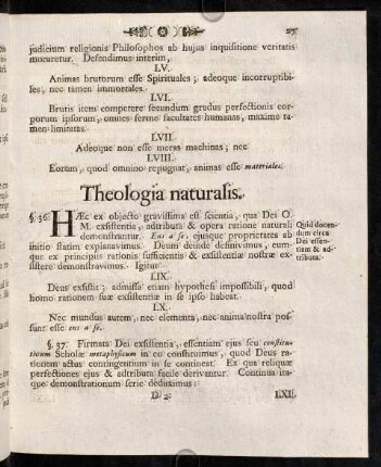 27-31, Theologia naturalis.