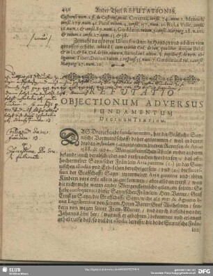 Refutatio Obiectionum Adversus Fundamentum Decimum Tertium [Undecimum]