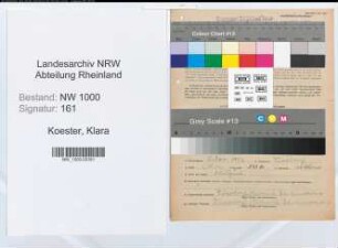 Entnazifizierung Klara Koester, geb. 05.11.1903 (Angest.)