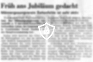 Früh ans Jubiläum gedacht