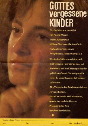 Filmplakat: "Gottes vergessene Kinder"