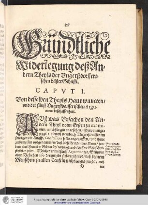 Gründliche Wiederlegung deß andereren Theyls der Angersdorfferischen LästerSchrift