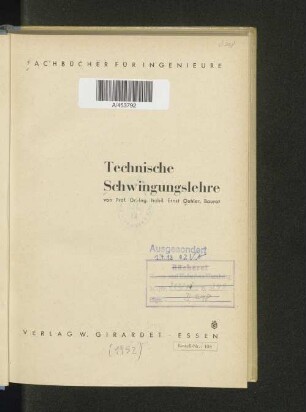 Technische Schwingungslehre
