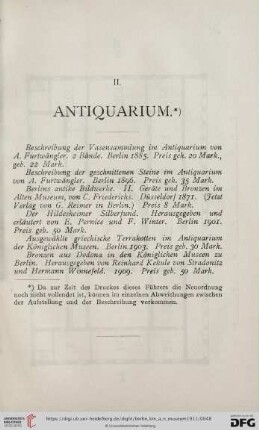 II. Antiquarium