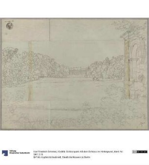 Köstritz. Schlosspark mit dem Schloss im Hintergrund