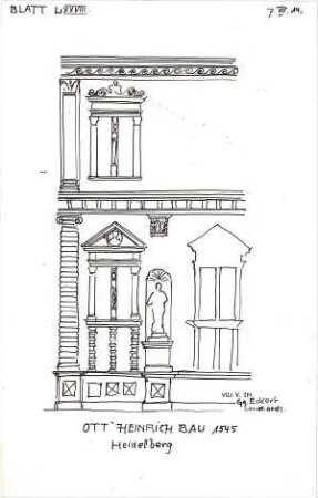 Eckert, Georg; München; Studienarbeiten - Ottheinrichsbau in Heidelberg (Detail)