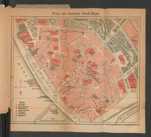 Plan der inneren Stadt Riga.