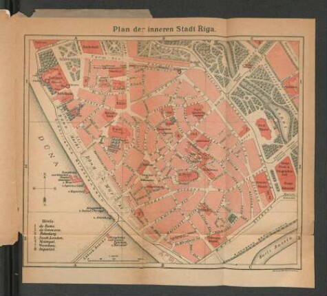 Plan der inneren Stadt Riga.