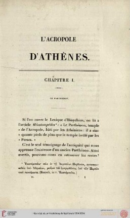 I. Le Parthénon