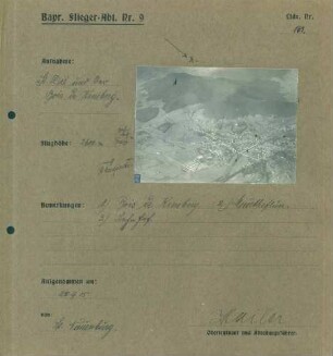 Foto der Stadt Saint-Dié-des-Vosges und dem Bois de Kemberg (Luftbild)