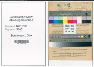 Entnazifizierung Otto Bennemann , geb. 02.03.1909 (Steiger)