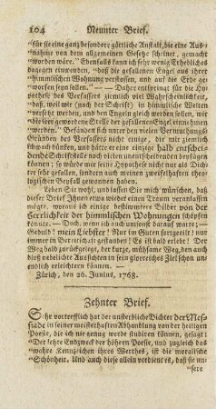 Zehnter Brief.