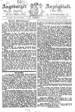 Augsburger Anzeigeblatt. 1872,7/12 = Jg. 31