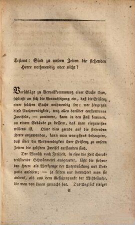 Ueber stehende Heere, und ihre Vervollkomnung : geschrieben im Jahr 1798
