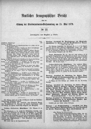 No. 22, 15. Mai 1879
