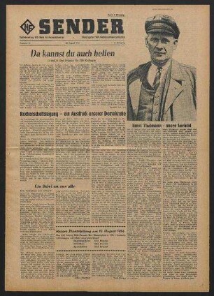 Betriebszeitung 'WF-Sender', Nr.28/1954 (18. August 1954)