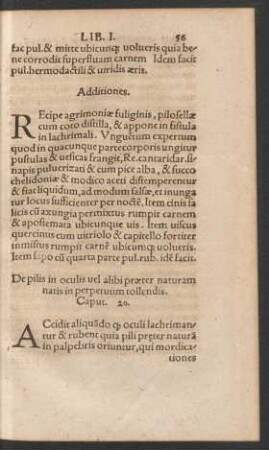 De pilis in oculis ... Caput. 20.