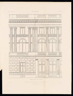 Börse, Berlin: Ansicht von der Burgstraße (aus: Atlas zur Zeitschrift für Bauwesen, hrsg. v. G. Erbkam, Jg. 15, 1865)