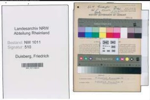 Entnazifizierung Friedrich Duisberg , geb. 05.04.1905 (Helfer)