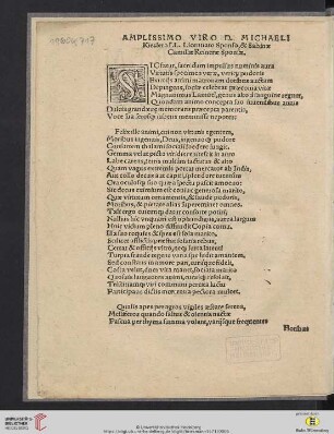 Amplissimo viro D. Michaeli [...]