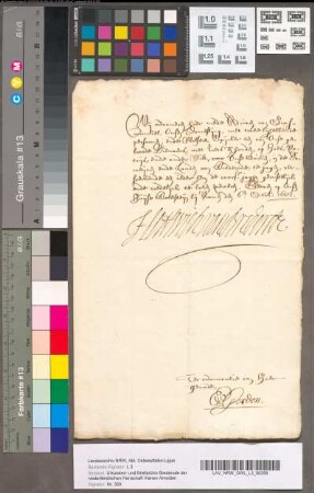 Ordonnantie van Hedwig van Brederode voor een domestiek van haar, om in de domeinen en de landen van Brederode voor haar keuken te jagen, 6 October 1682.