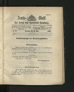 No. 79, 20. Mai 1904.