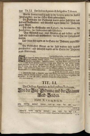 Tit. LI. De Ordine Agminis & Insignibus Tribuum = Von der Zug-Ordnung und Stämme Feld-Zeichen.