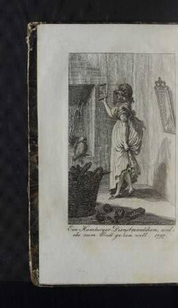 Ein Hamburger Dienstmaedchen welche zum Ball gehen will. 1797.