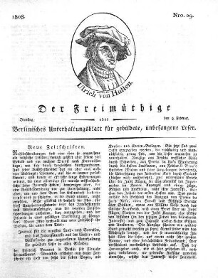 Nro. 29, Dienstag, den 9. Februar 1808