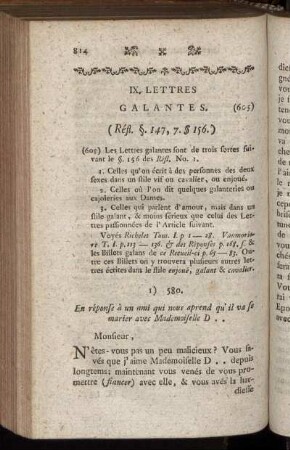 IX. Lettres Galantes.