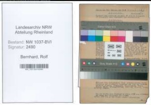 Entnazifizierung Rolf Bernhard , geb. 15.08.1911 (Kaufmaennischer Angestellter)