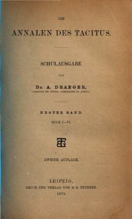 Die Annalen des Tacitus, 1. Buch I - VI