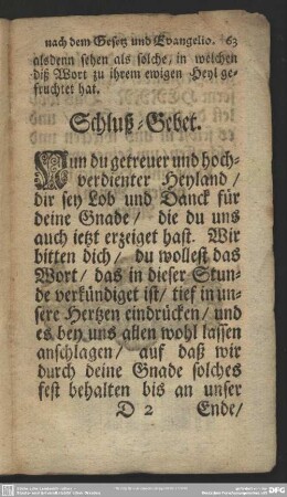 Schluß-Gebet