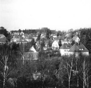 Dresden-Klotzsche. Blick nach Nordwest vom Turm der 82. Oberschule, Gertrud-Caspari-Straße