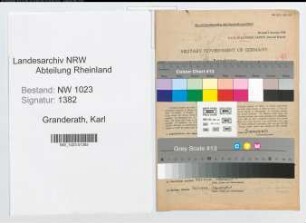 Entnazifizierung Karl Granderath , geb. 19.04.1900 (Lehrer)