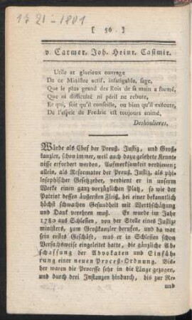 v. Carmer, Joh. Heinr. Casimir