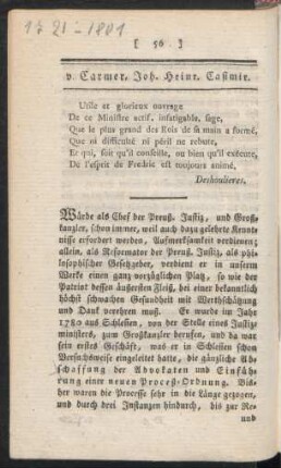 v. Carmer, Joh. Heinr. Casimir
