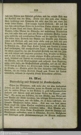14. Mai. Bauernkrieg und Schlacht bei Frankenhausen