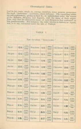 Table I. The Japanese "Year-names"