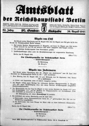 59. Sonderausgabe, 26. August 1941