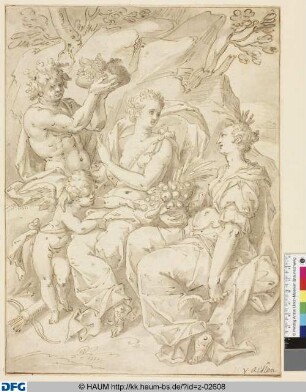Venus mit Amor, Ceres und Bacchus (Sine Cerere et Baccho friget Venus)