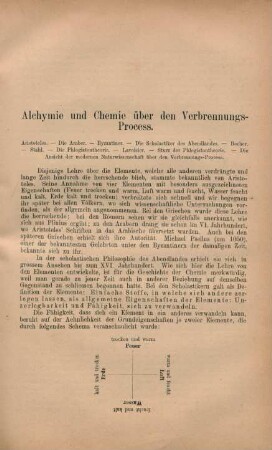 Alchymie und Chemie über den Verbrennungs-Process