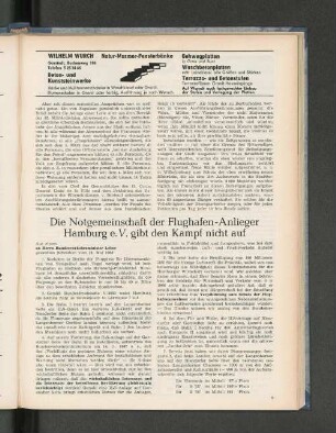 Die Notgemeinschaft der Flughafen-Anlieger Hamburg e.V. gibt den Kampf nicht auf