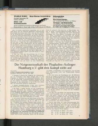 Die Notgemeinschaft der Flughafen-Anlieger Hamburg e.V. gibt den Kampf nicht auf