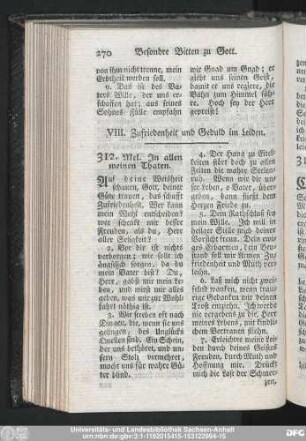VIII. Zufriedenheit und Geduld im Leiden.