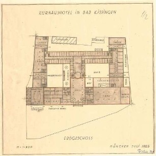Fischer, Theodor; Bad Kissingen; Kurhaus-Hotel - Grundriss EG