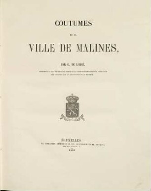 Coutumes du pays et duché de Brabant : Quartier d'Anvers, 8